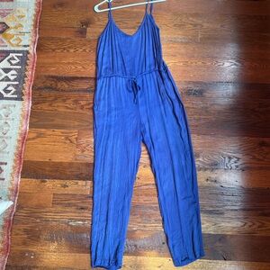 Royal Blue Jumpsuit with Spaghetti Straps and Tapered Legs